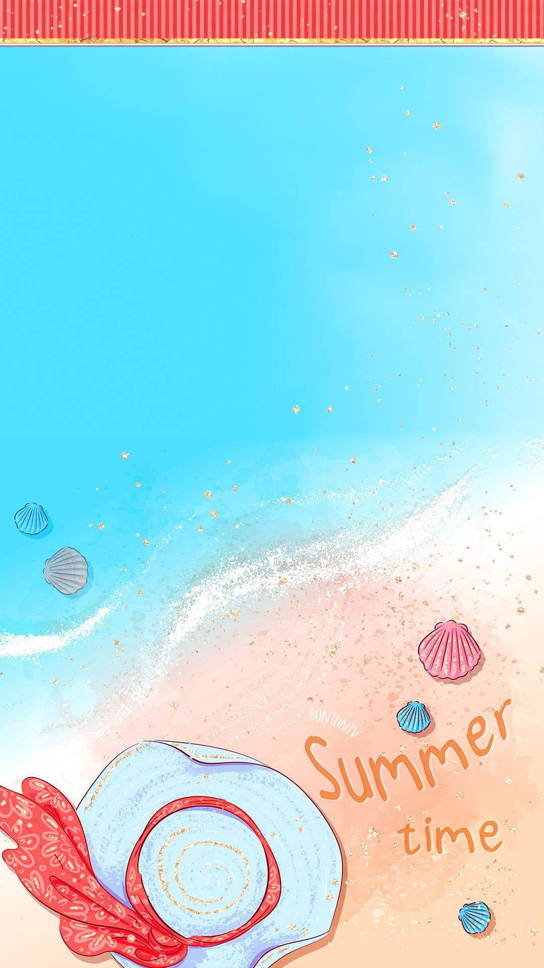 Cute Summer Hat At Beach — 1080x1920 wallpaper