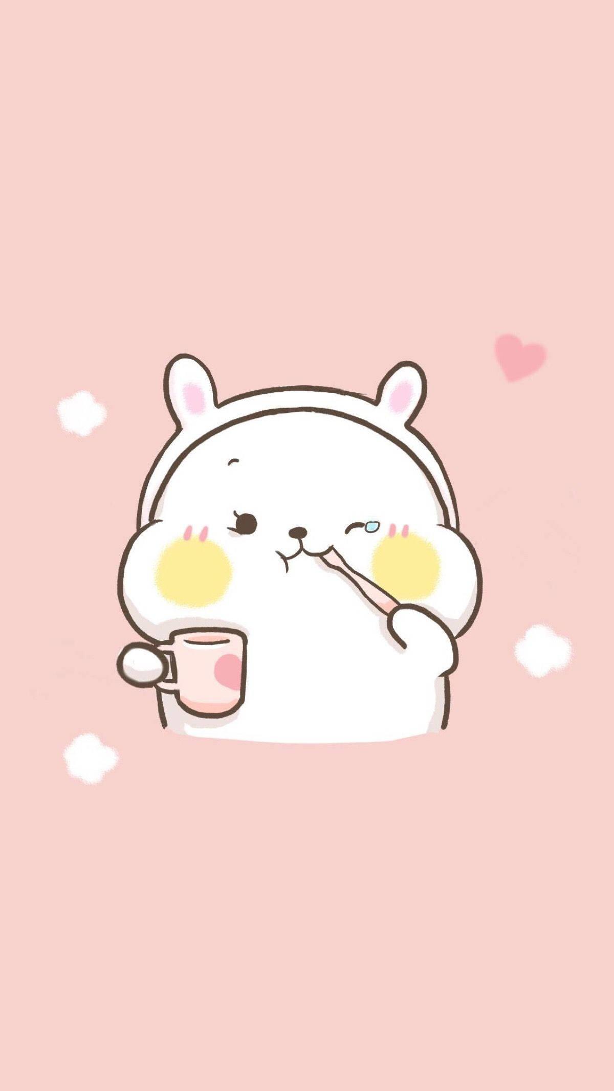 Cute White Bear Cartoon IPhone — 1200x2133 wallpaper
