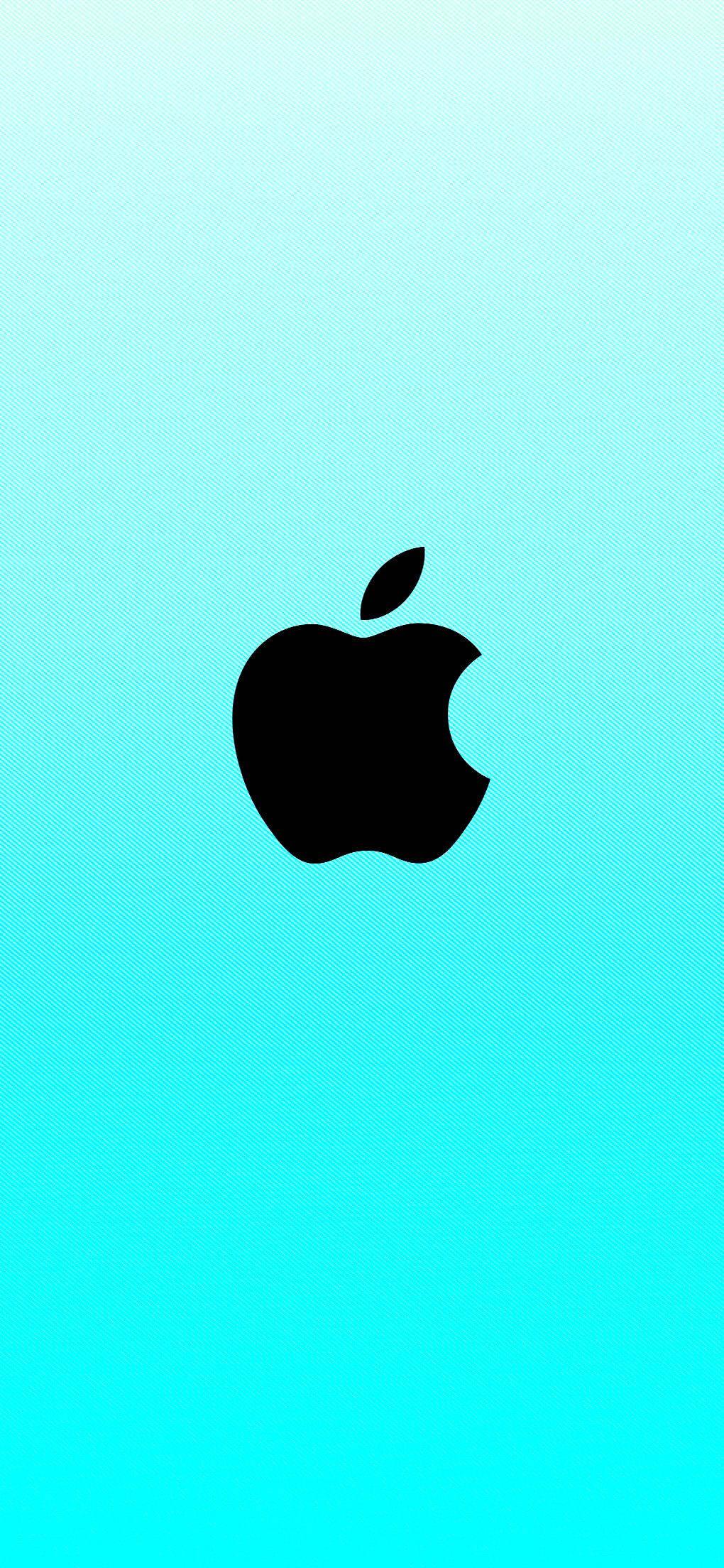 Cyan Blue Apple Logo — 1020x2208 wallpaper