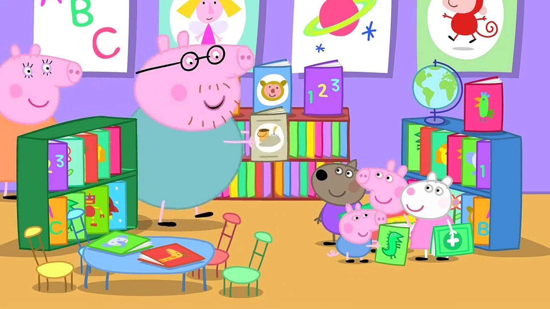 Daddy Pig teaching Peppa Pig the importance of education — 1920x1080 wallpaper