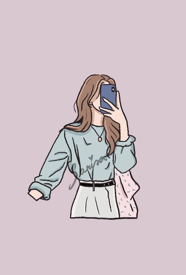 Dainty Cool Girl Cartoon — 650x961 wallpaper