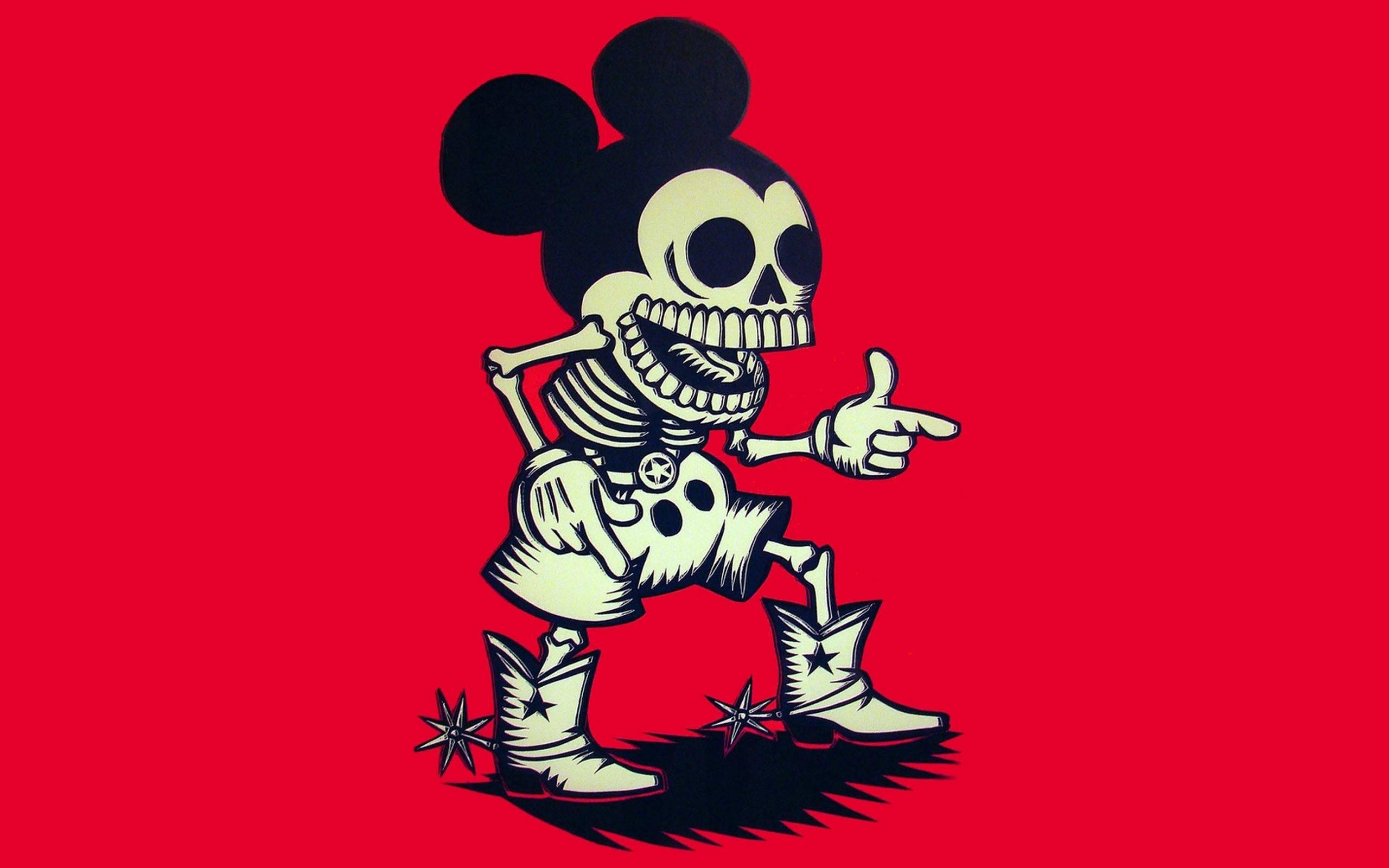 Dance of Death: A Skeleton Mickey Mouse — 2560x1600 wallpaper