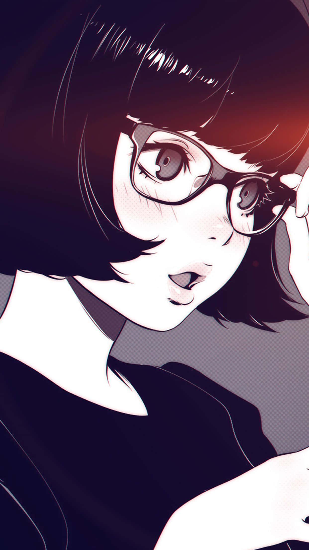 Dark Aesthetic Anime Pfp Girl With Eyeglass — 1242x2208 wallpaper