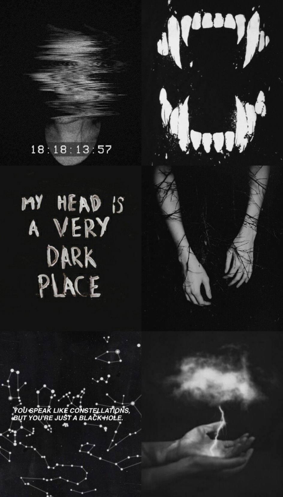 Dark Aesthetic Creepy Collage — 944x1655 wallpaper