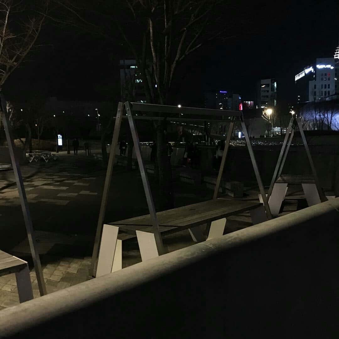 Dark Aesthetic Night Park Picture — 1080x1080 wallpaper