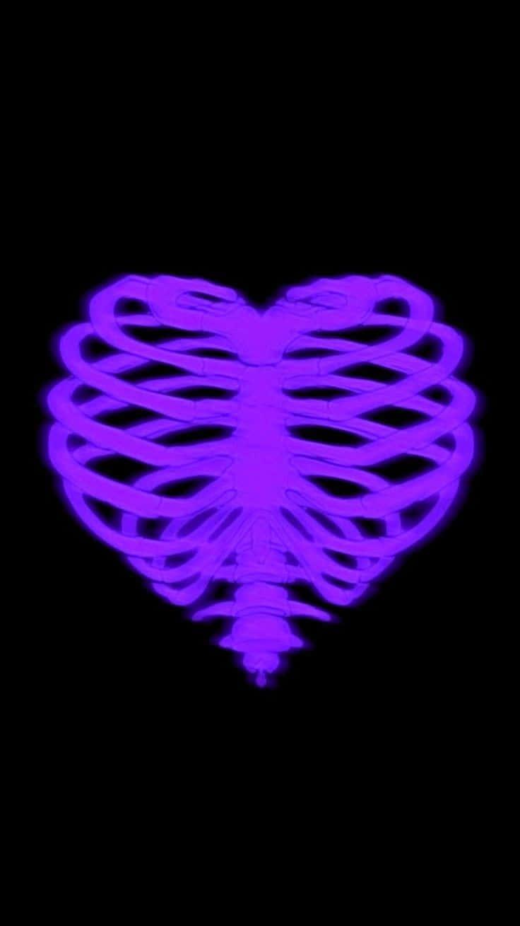 Dark Aesthetic Purple Heart Ribs Picture — 736x1309 wallpaper