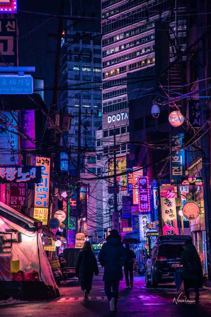 Dark Aesthetic Purple Neon City Picture — 720x1080 wallpaper