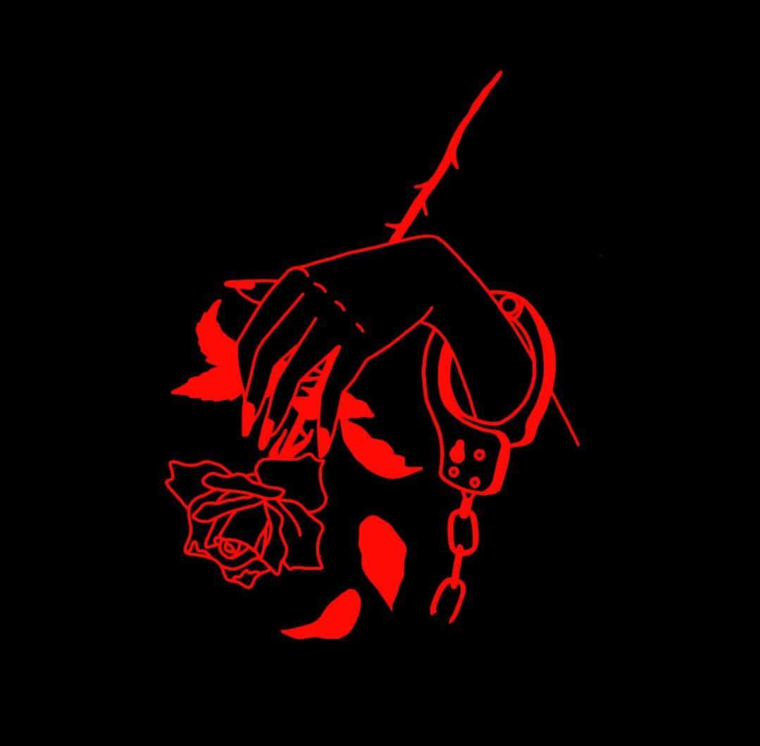 Dark Aesthetic Red Hand With Rose Picture — 1079x1059 wallpaper