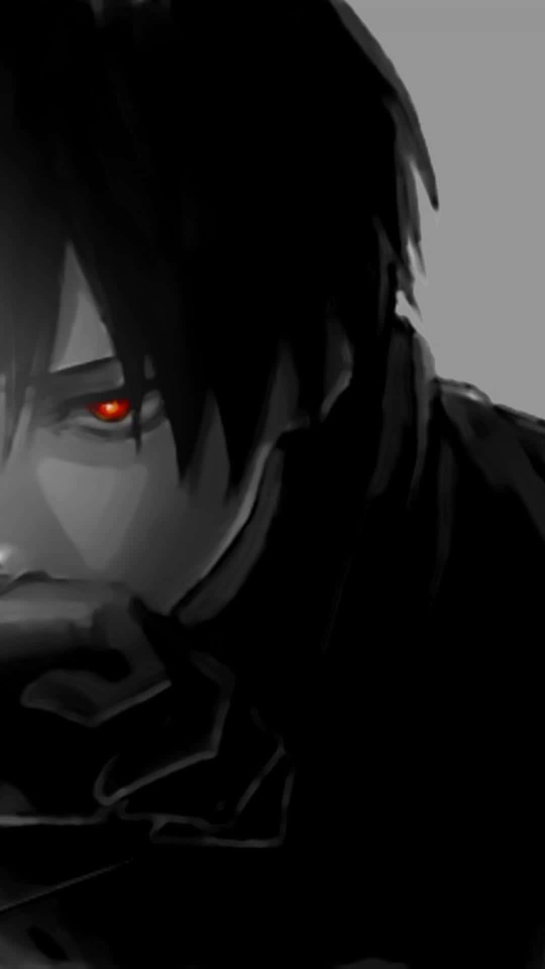 Dark Anime Boy With Piercing Green Eyes