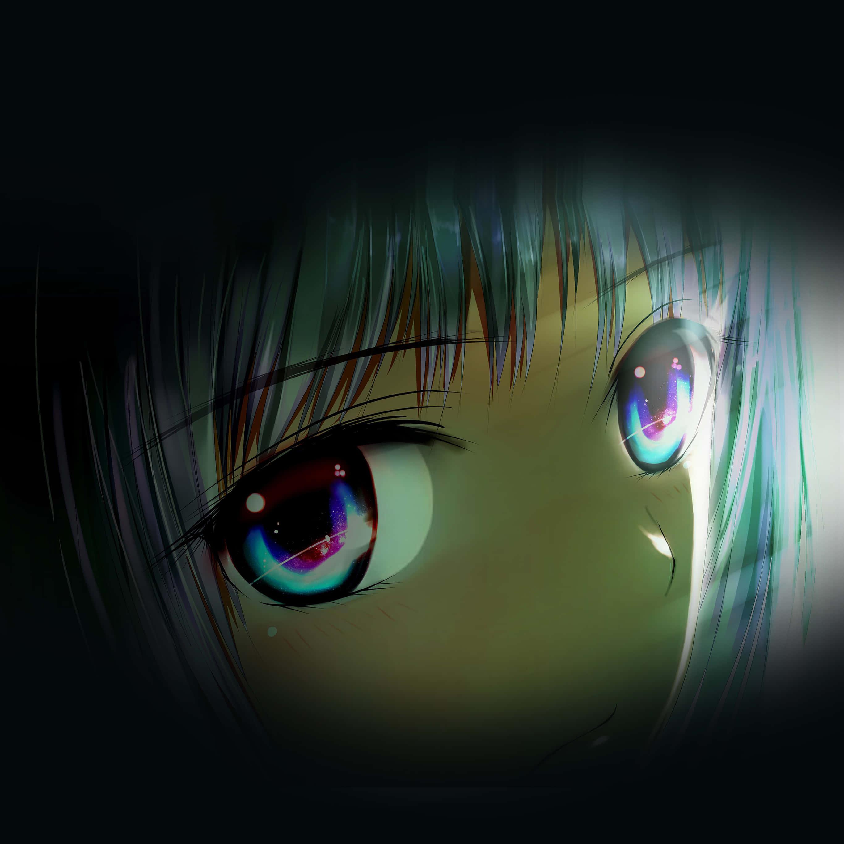 Dark Anime Girl Casts a Spell — 2732x2732 wallpaper