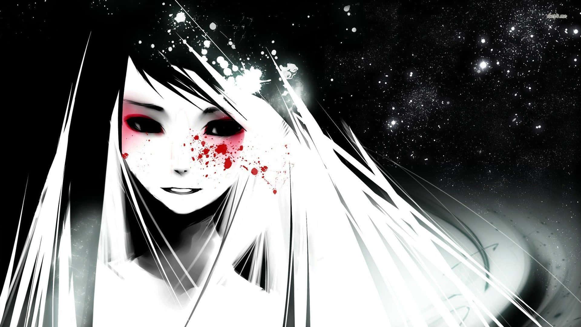 Dark anime girl holding a book — 1920x1080 wallpaper