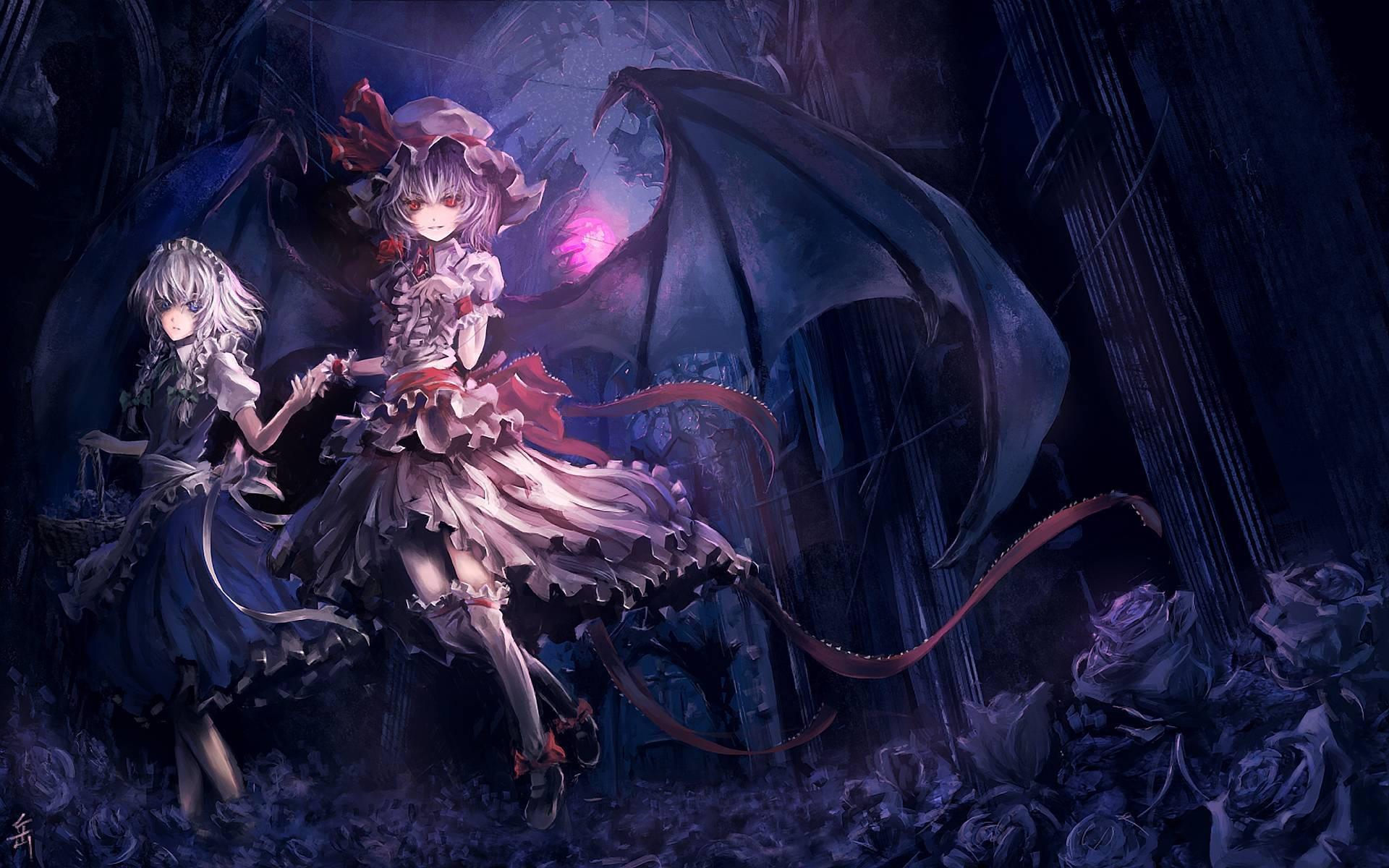 Dark Anime Gothic Dragon Maids — 1920x1200 wallpaper