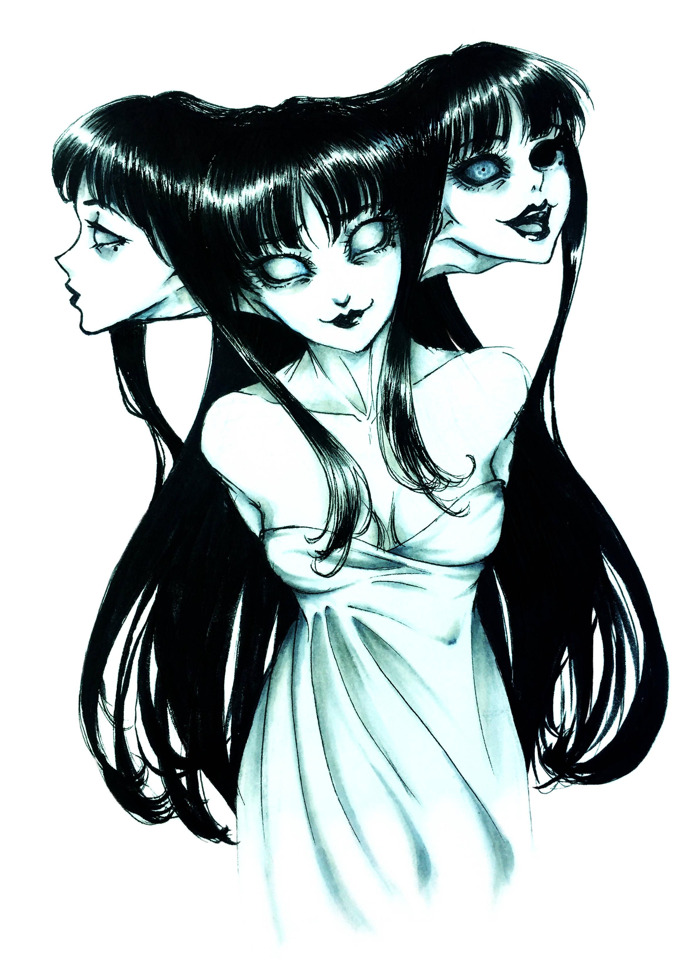 Dark Anime Three-Headed Tomie — 2379x3308 wallpaper