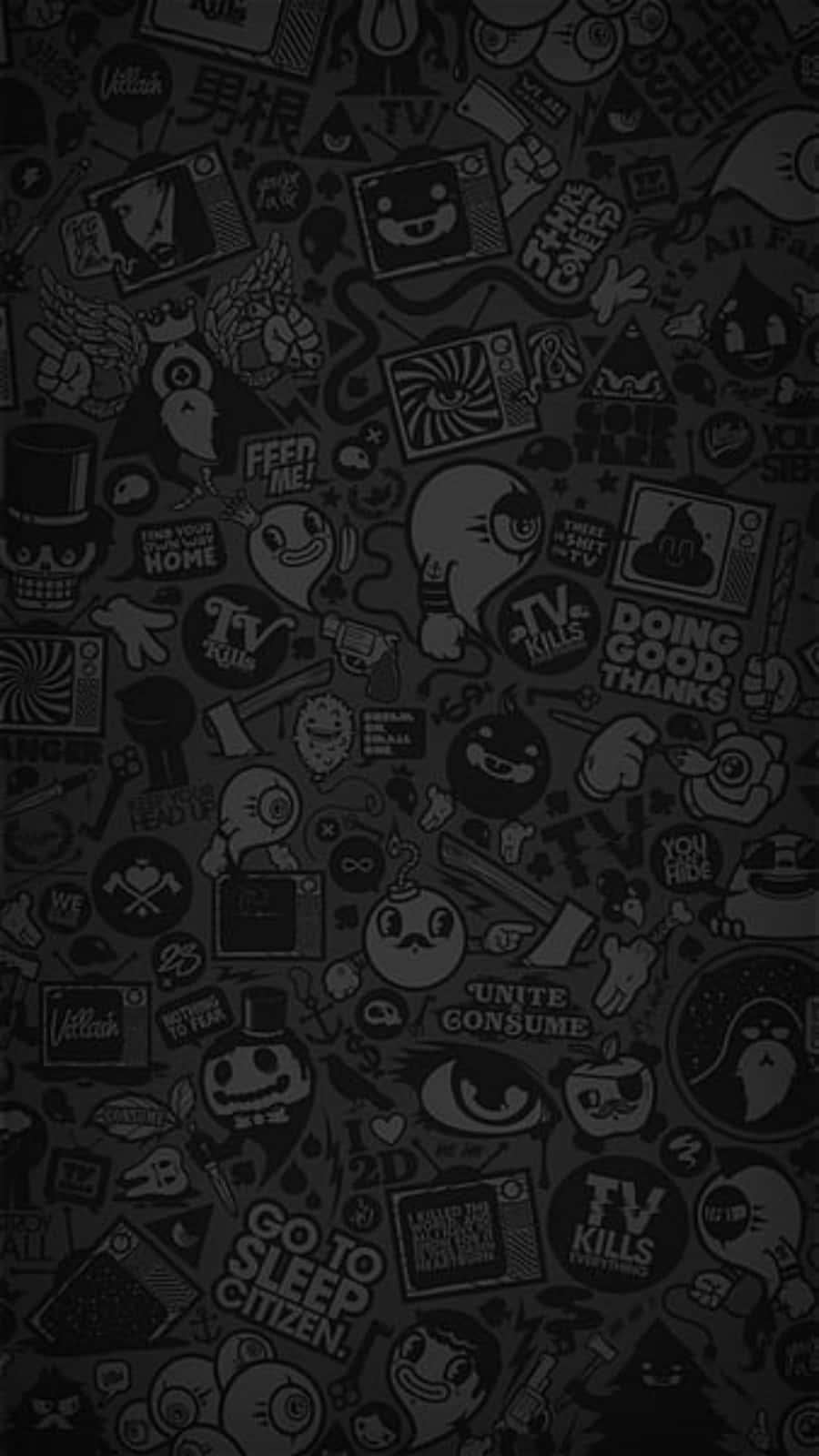 Dark Black Sticker Picture — 900x1600 wallpaper