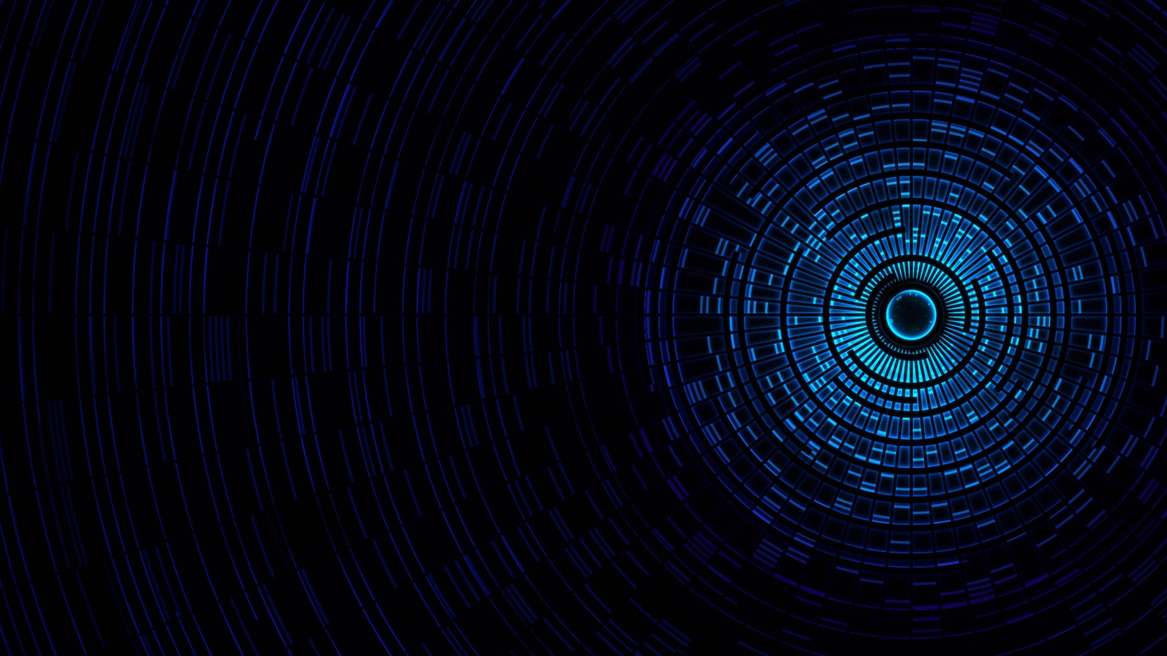 Dark Blue 4K Ultra HD Tunnel — 3840x2160 wallpaper
