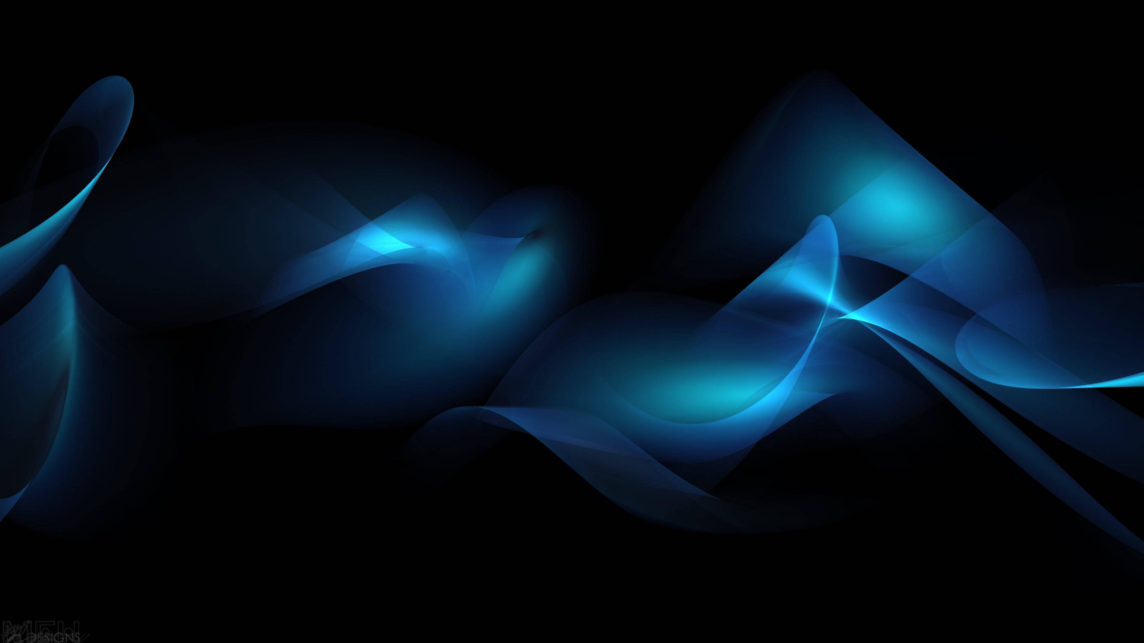 Dark Blue Waves 4K Ultra HD — 3840x2160 wallpaper