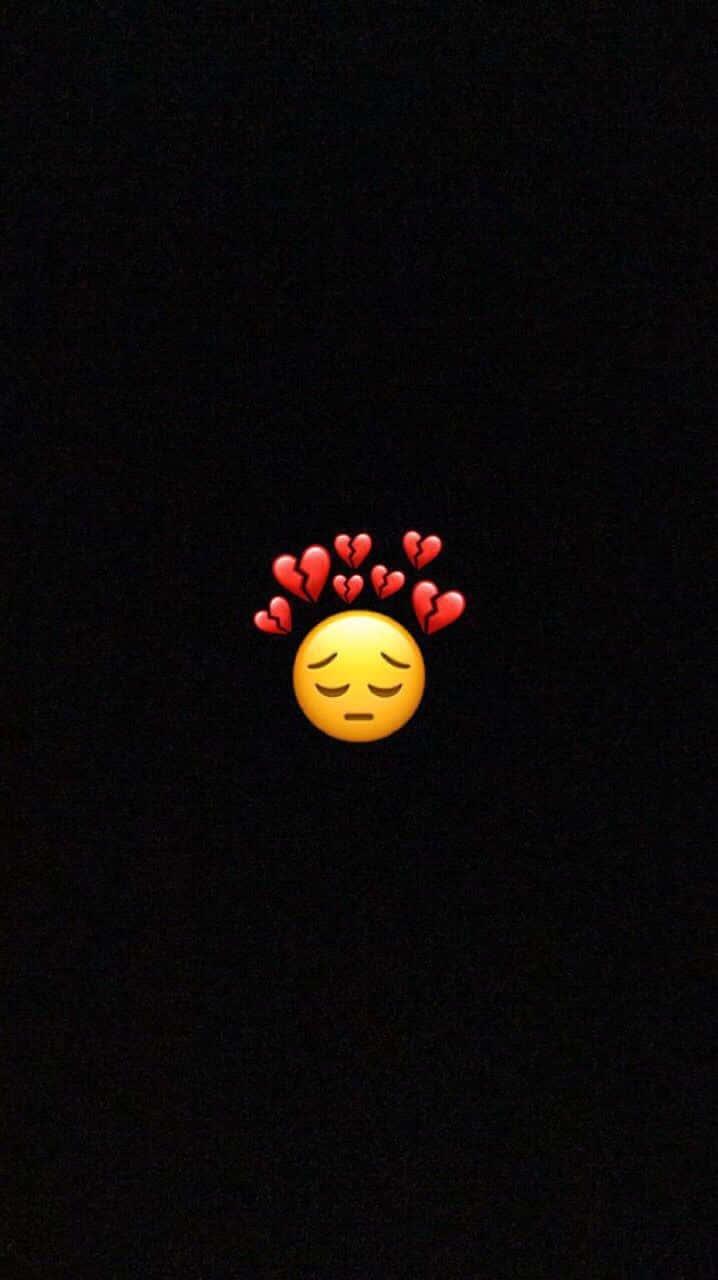 Dark Broken Heart on Black Background — 718x1280 wallpaper