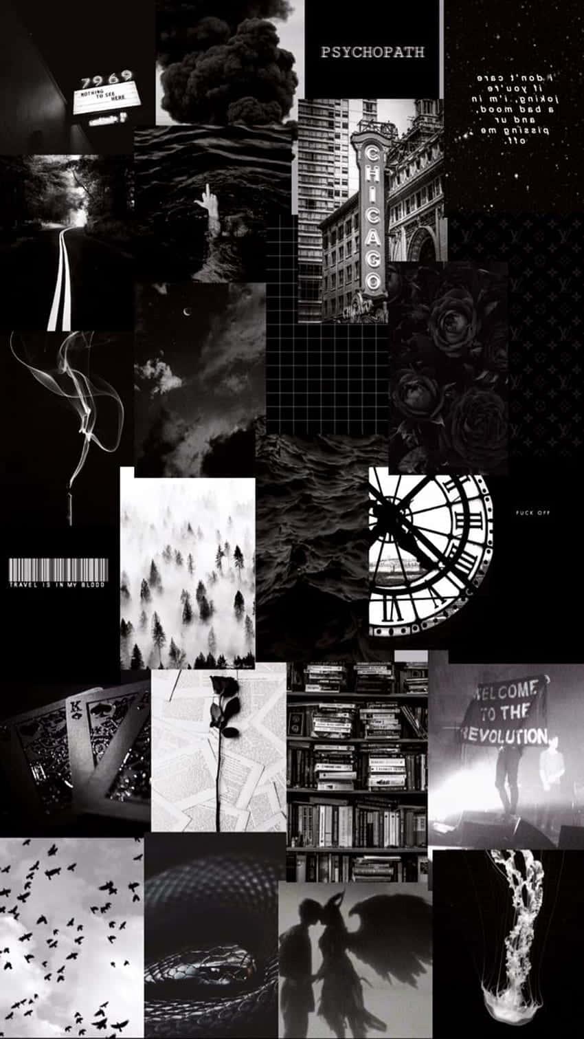 Dark Collage Black Aesthetic Background — 850x1511 wallpaper