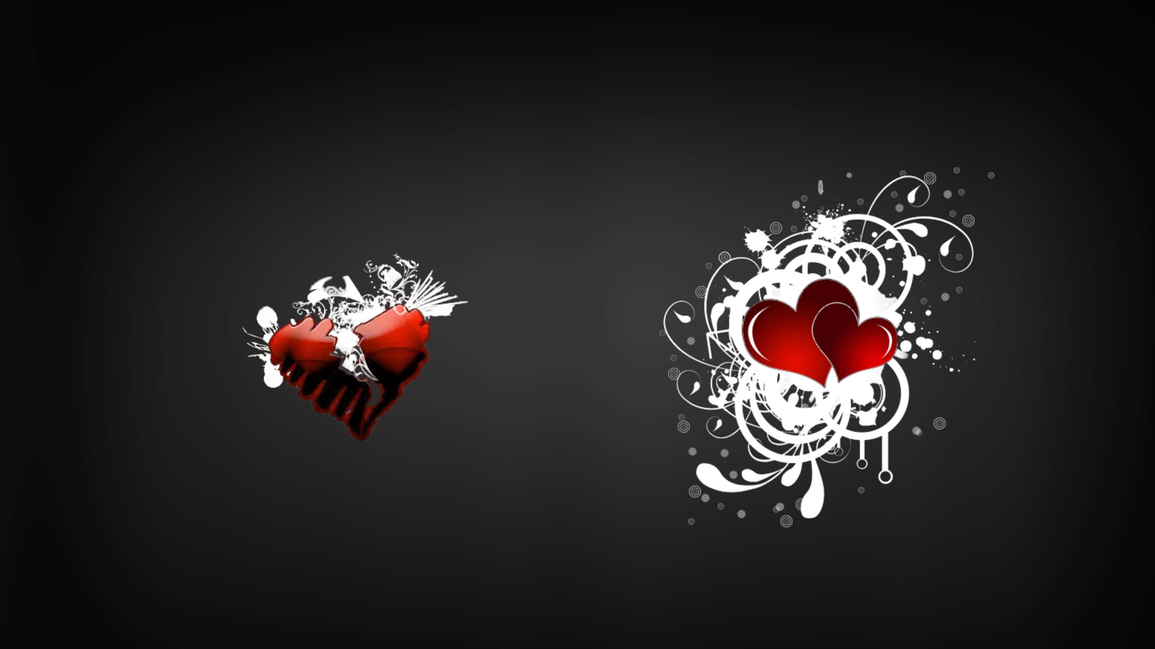 Dark Emotions - Broken Heart in Black Background — 3840x2160 wallpaper