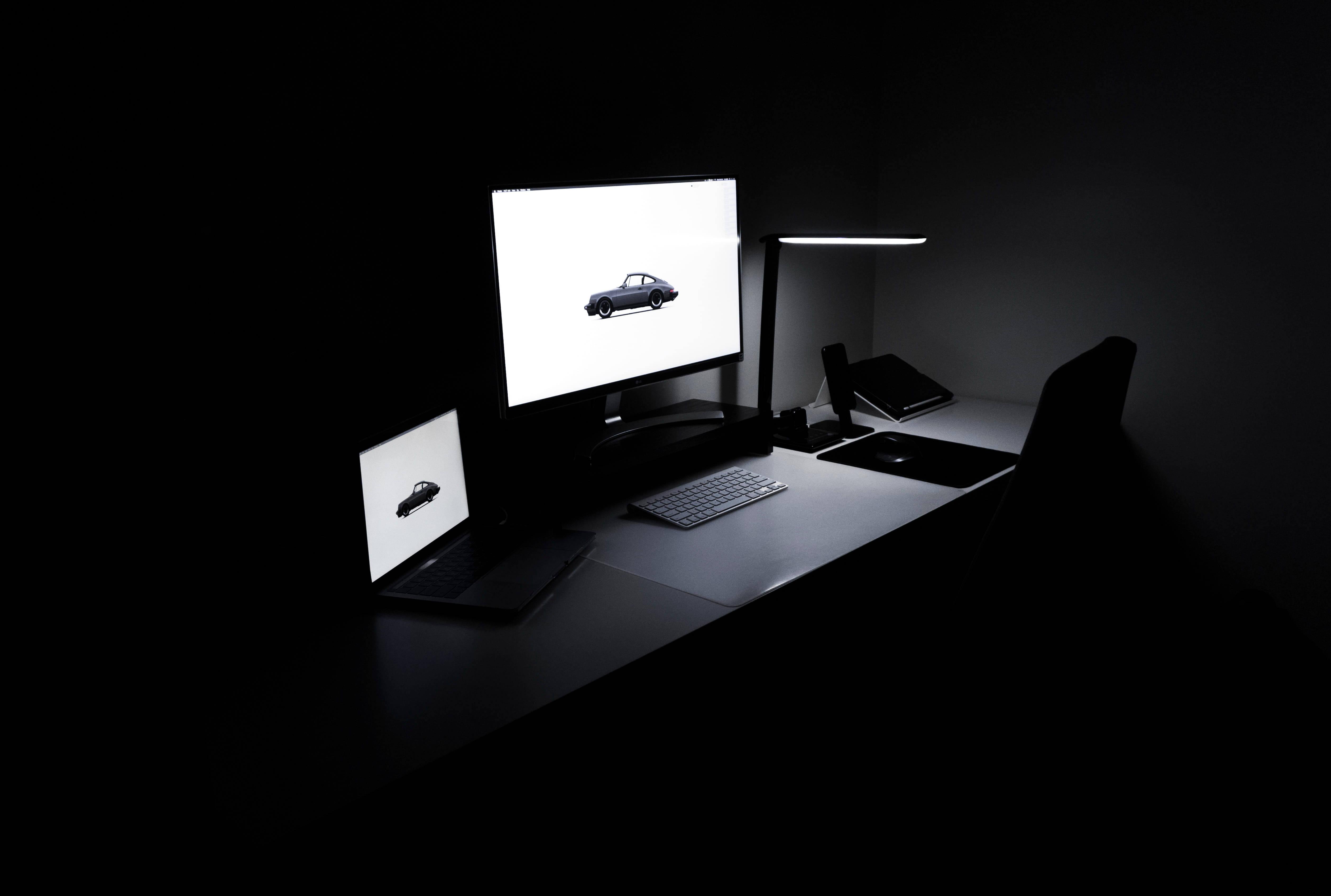 Dark Laptop Black Computer Setup — 5035x3390 wallpaper