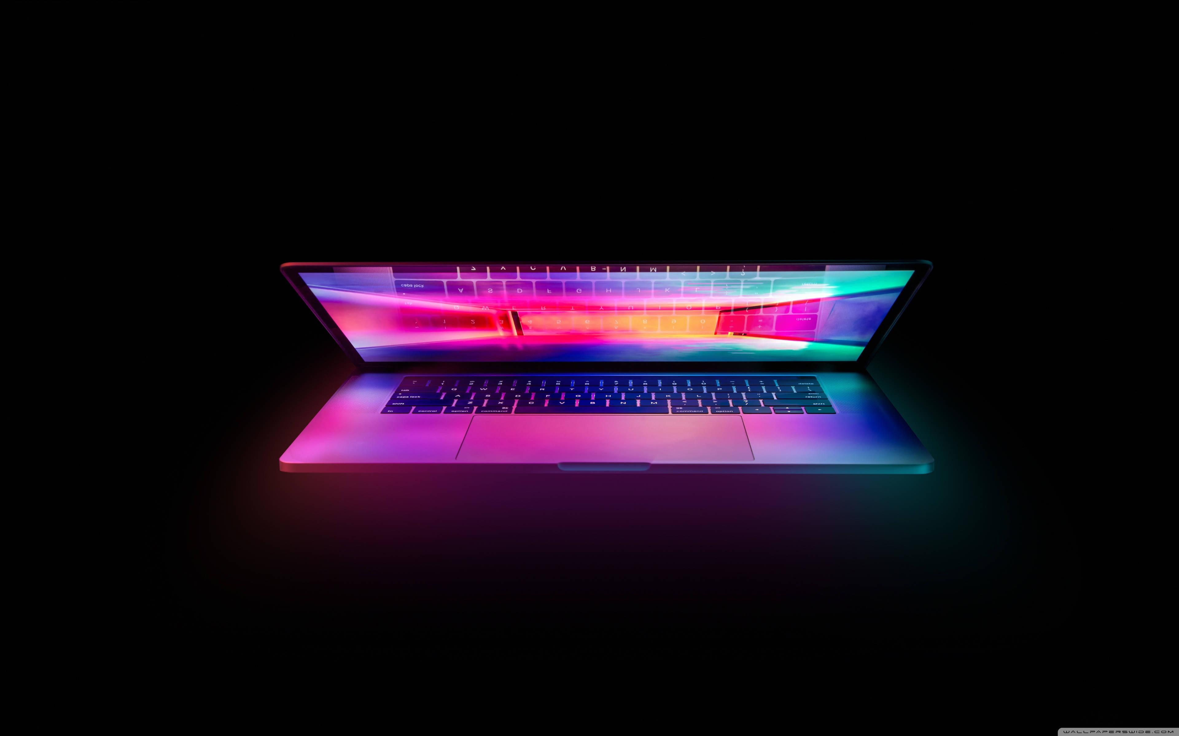 Dark Open Laptop Front — 3840x2400 wallpaper
