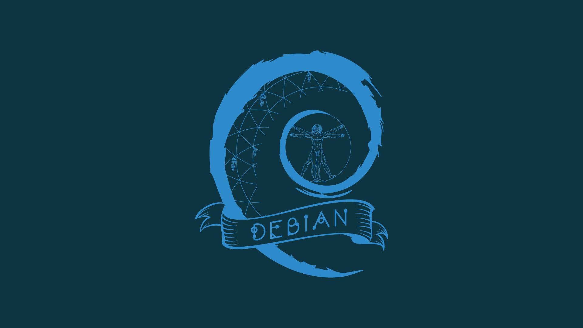 Dark Polarized Linux Debian Wave — 1920x1080 wallpaper
