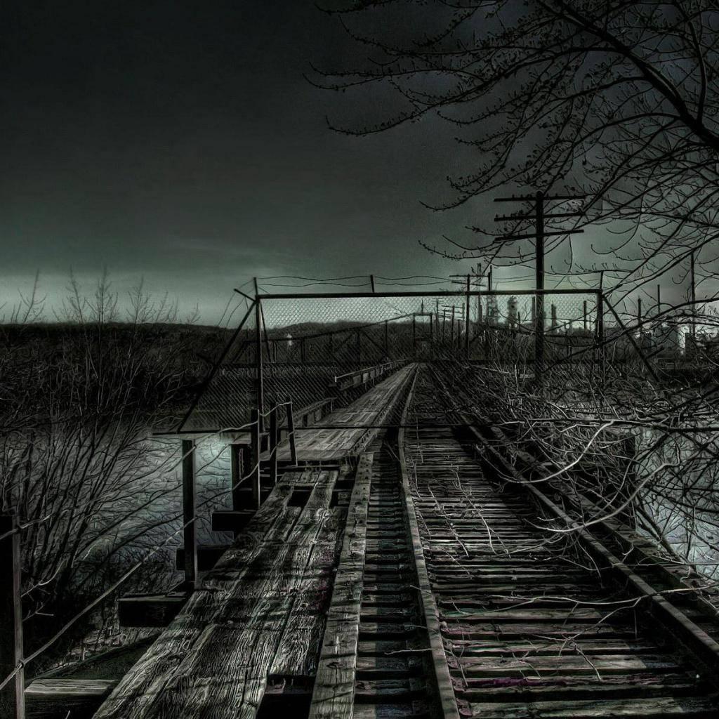 Dark Railroad iPad Background — 1024x1024 wallpaper