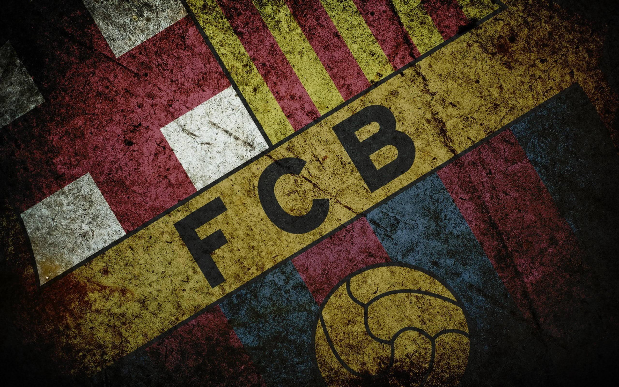 Dark Textured Barcelona Logo — 2560x1600 wallpaper