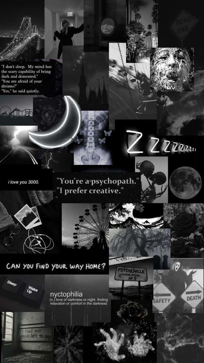 Dark Tumblr Collage Black Aesthetic Background — 675x1200 wallpaper