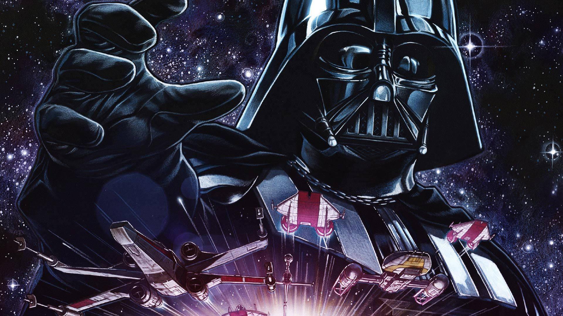 Darth Vader in the galaxy, showing his force of power — 1920x1080 wallpaper