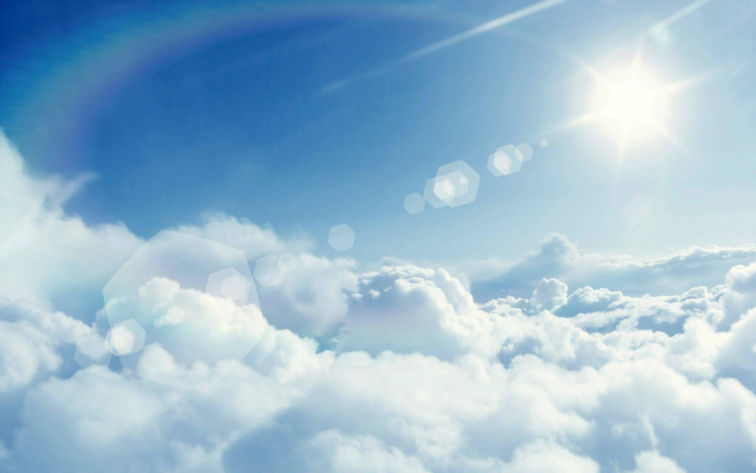 Dazzling Blue Sky and Rolling Clouds — 2560x1600 wallpaper