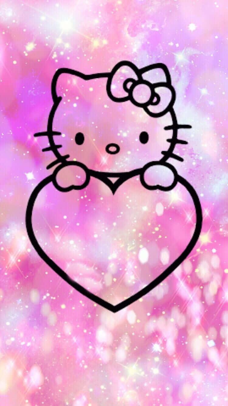 Dazzling Cute Pink Hello Kitty Heart — 750x1334 wallpaper