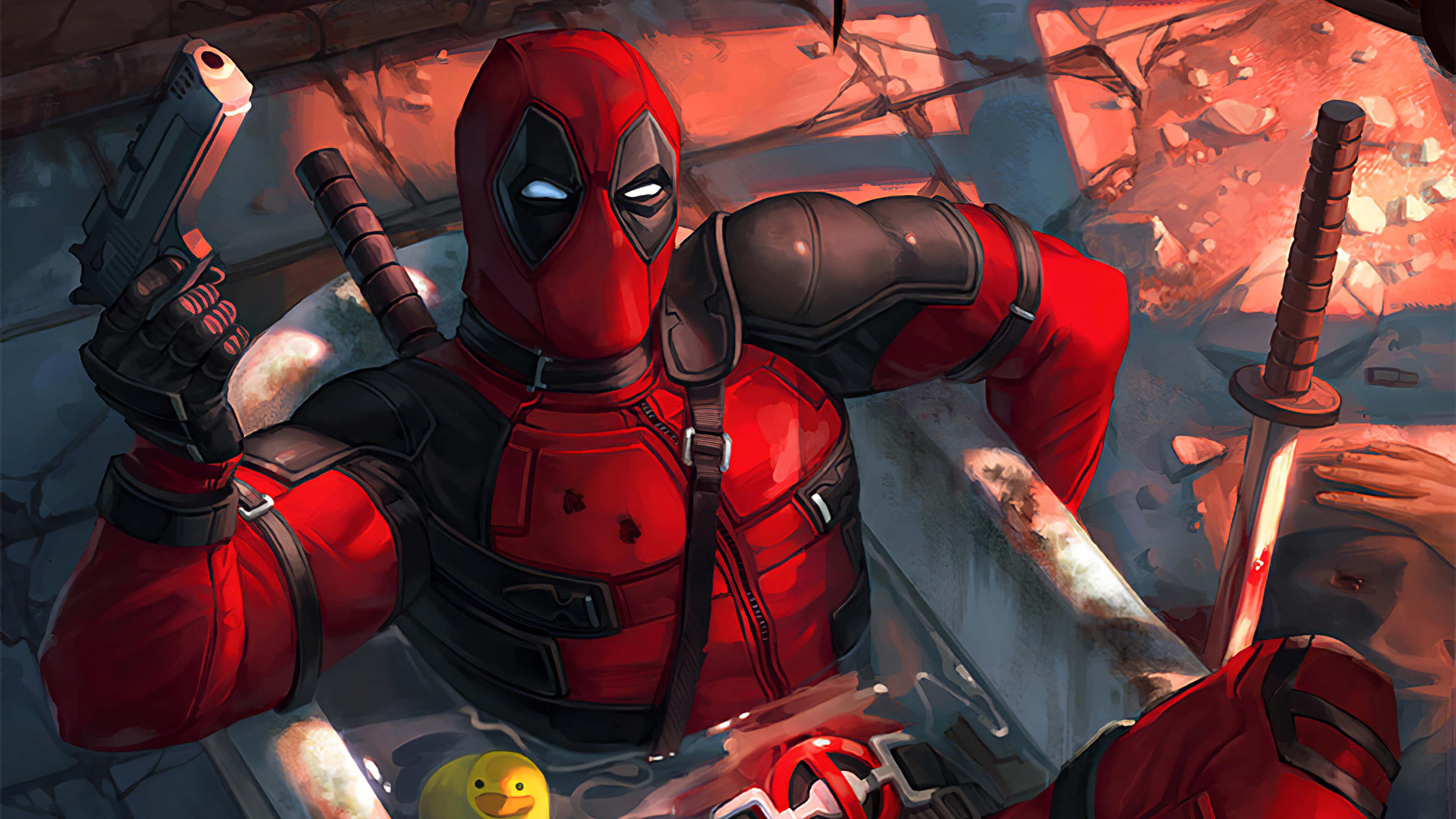 Deadpool, happy yet still lethal — 3840x2160 wallpaper
