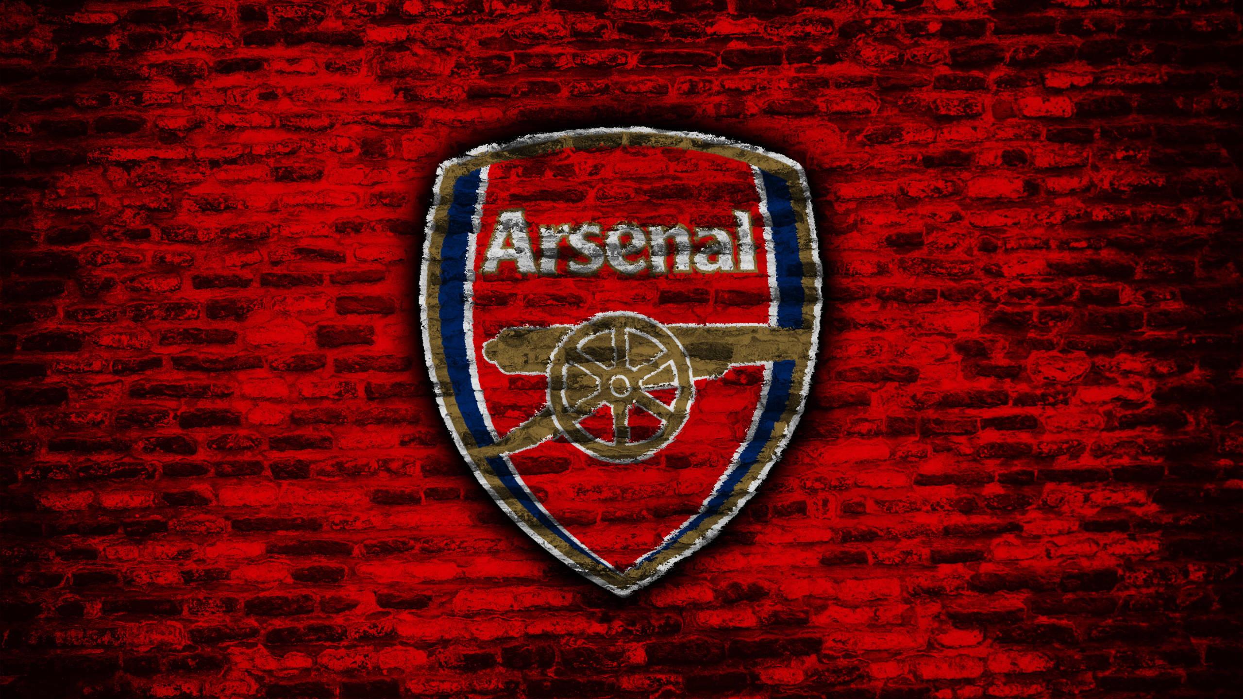 Defiant and Proud, Arsenal's Logo Graces a Stark Concrete Wall — 2560x1440 wallpaper
