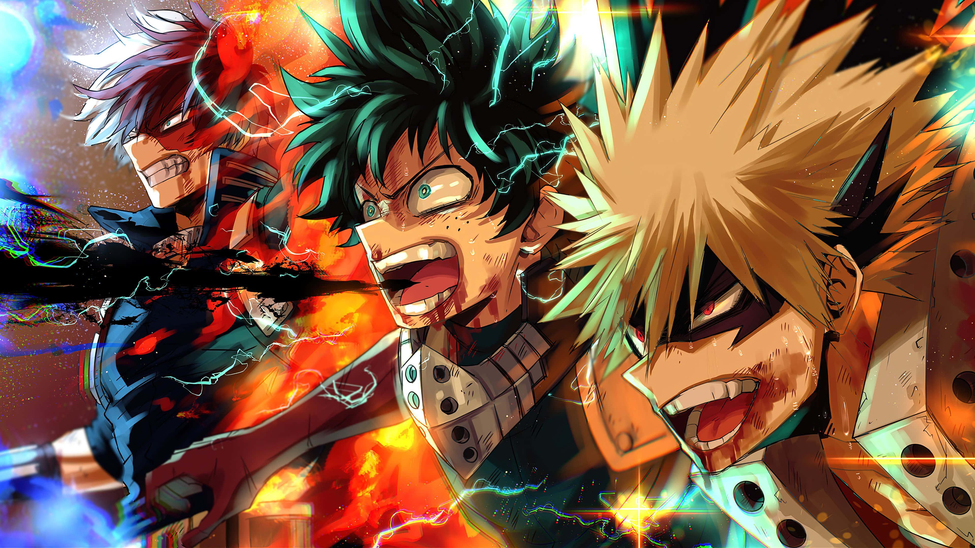 Deku and All Might Working Together — 3840x2160 wallpaper