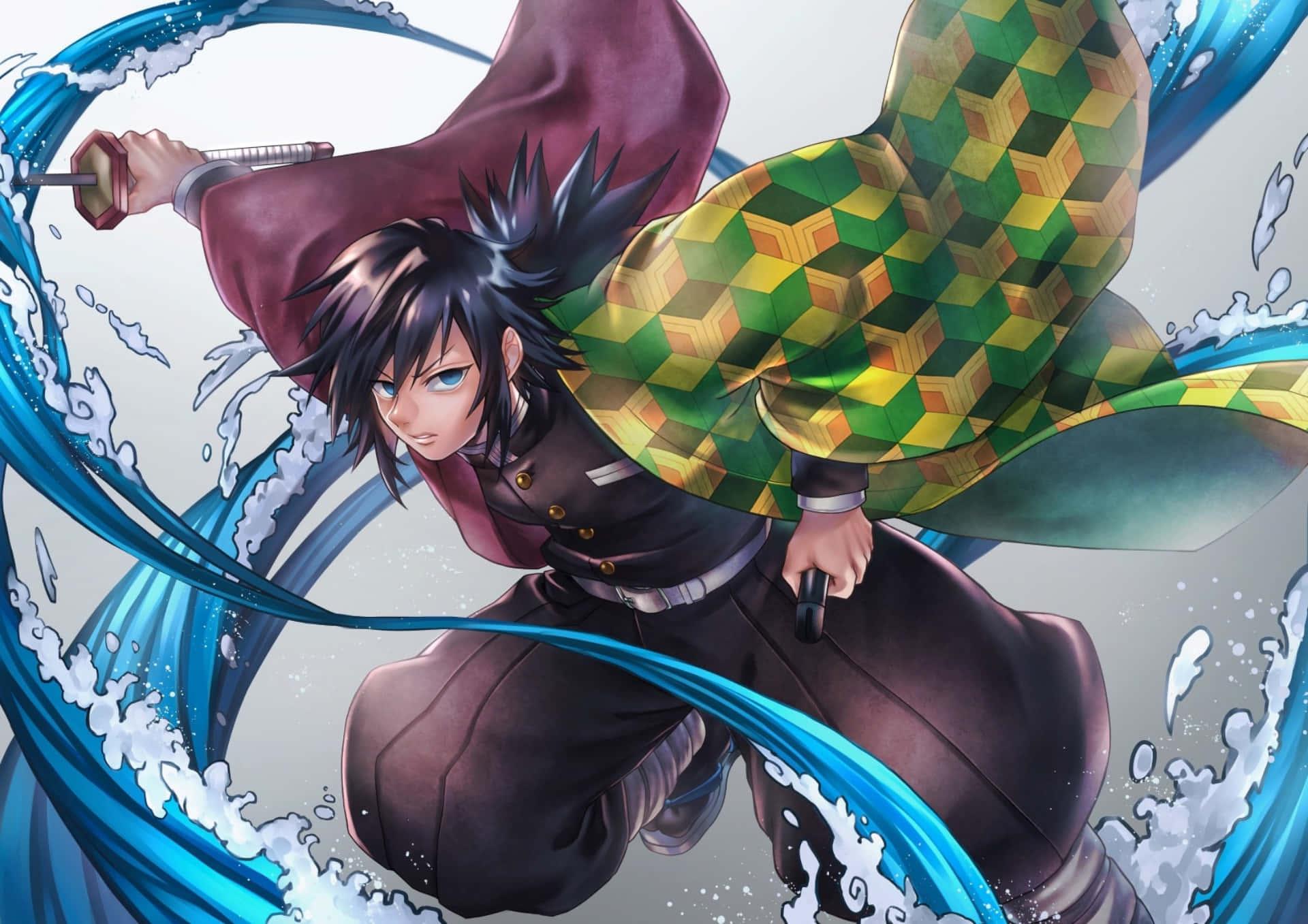 Demon Slayer Anime Giyu Tomiyoka Third Form Flowing Dance — 1920x1357 wallpaper