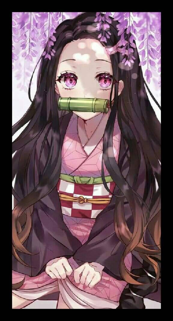 Demon Slayer Nezuko Flowers — 576x1064 wallpaper