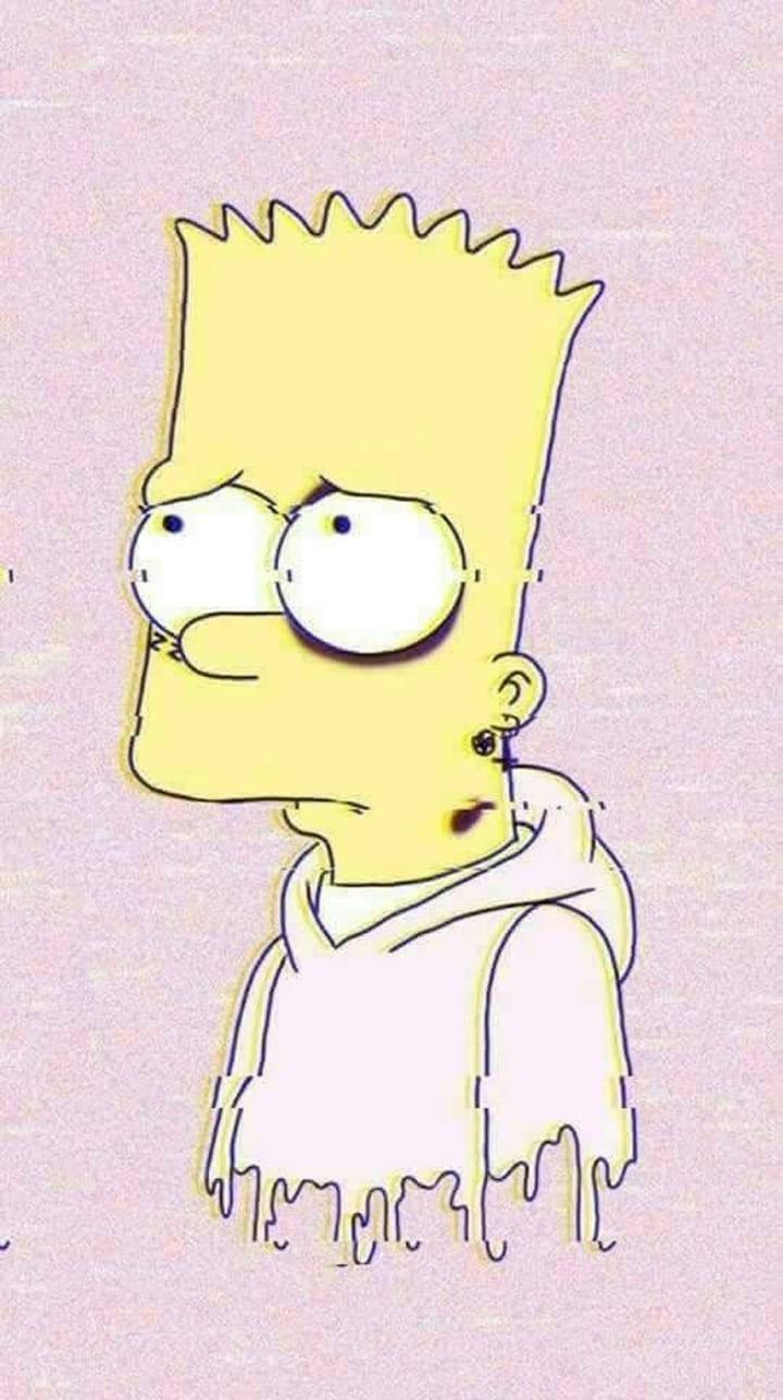 Depressed Bart Simpson In Hoodie — 720x1286 wallpaper