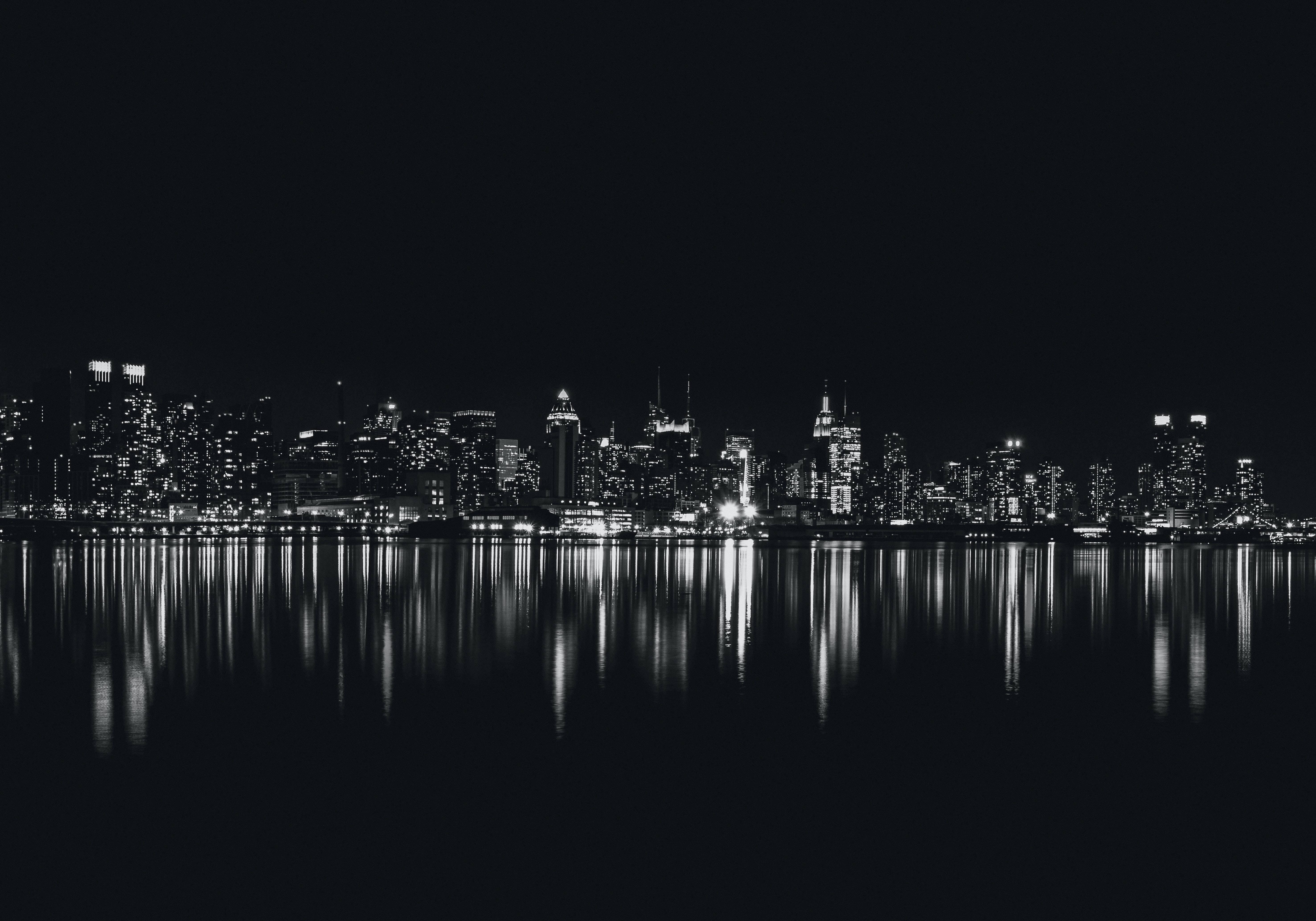 Desktop 4K Black Cityscape — 5906x4134 wallpaper