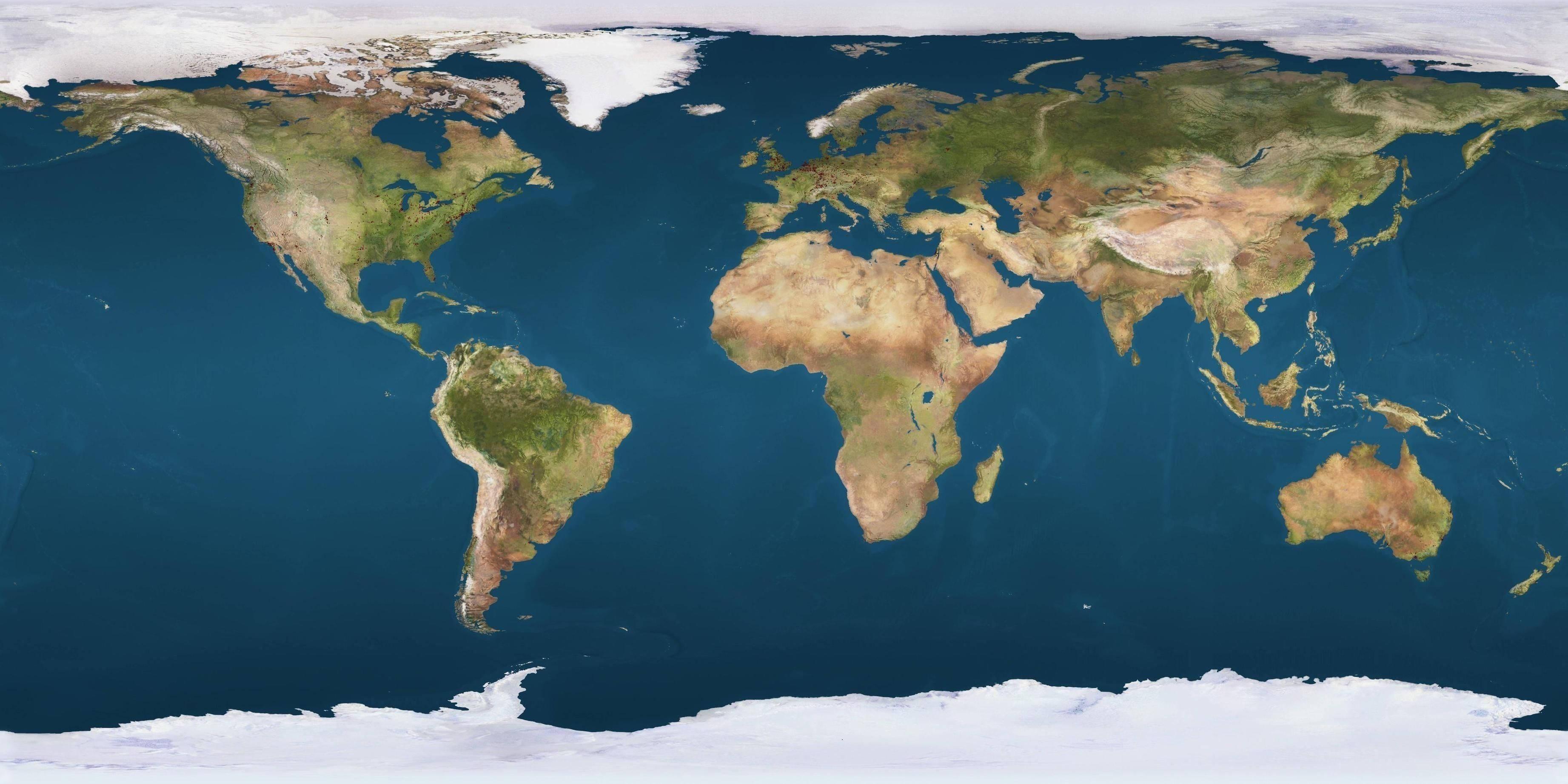 Detailed World Map — 3686x1843 wallpaper