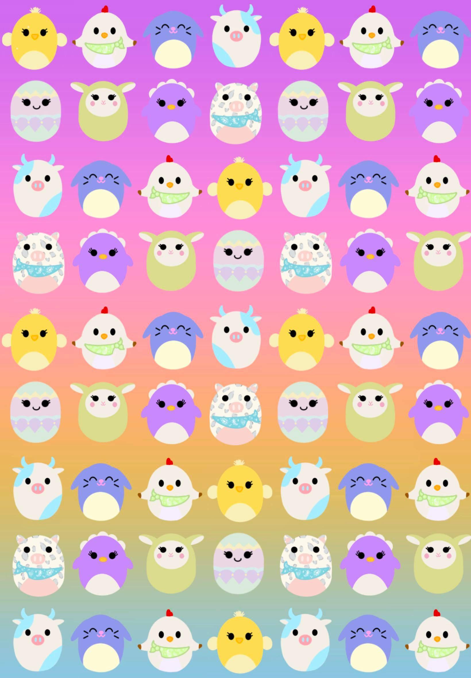Digital Cartoon Squishmallows Pattern — 1640x2360 wallpaper