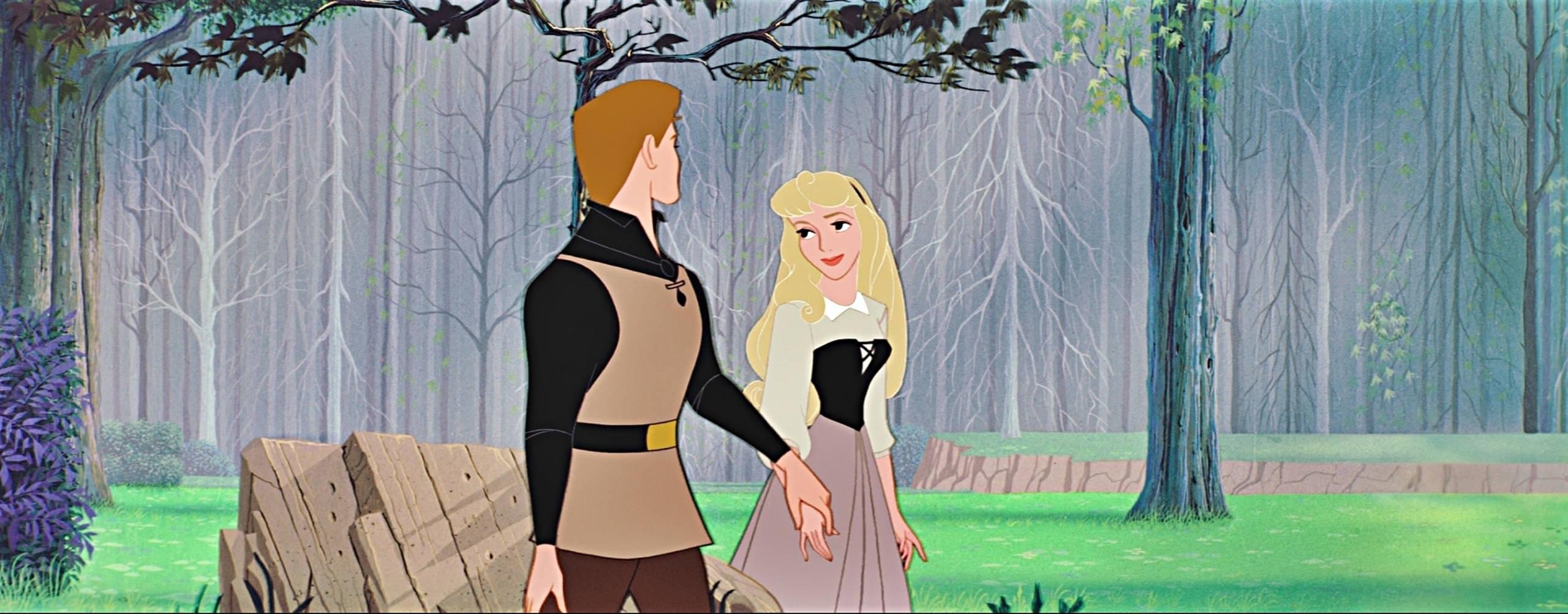 Disney Princess And Prince In Forest — 2560x1003 wallpaper