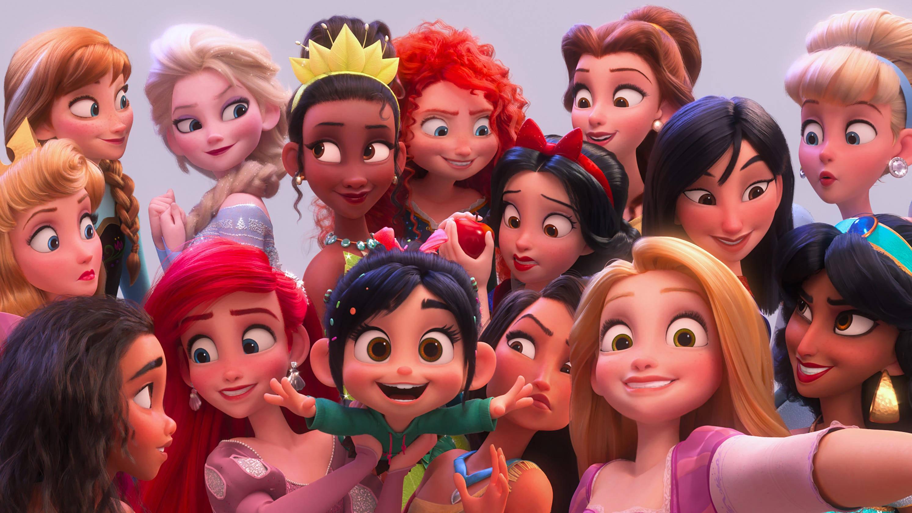 Disney Princesses With Vanellope — 2987x1680 wallpaper