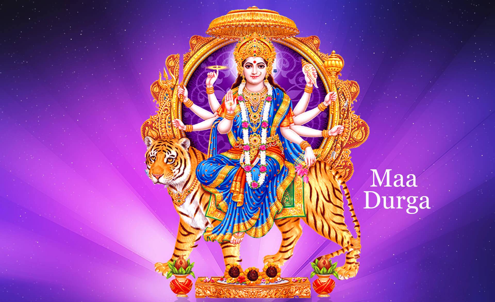 Divine artwork of Maa Sherawali - The Goddess of Power and Bravery — 1920x1172 wallpaper