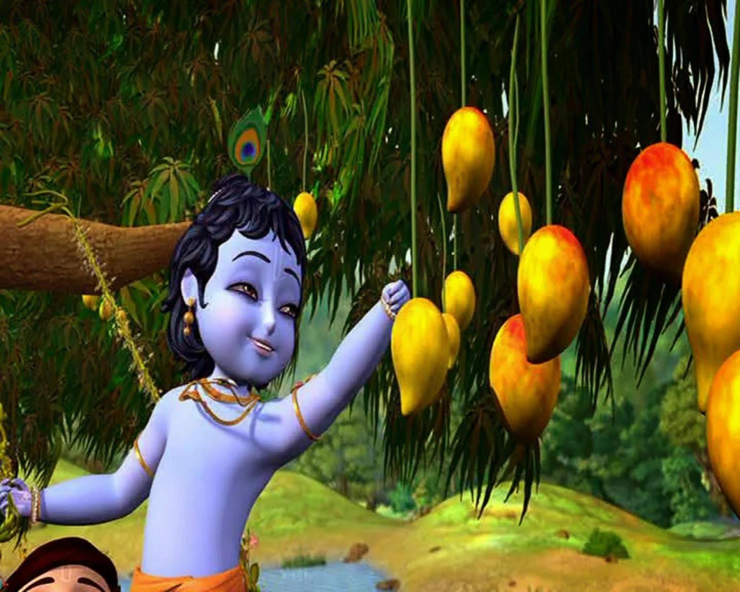 Divine Little Krishna playing his enchanting flute. — 1440x1152 wallpaper