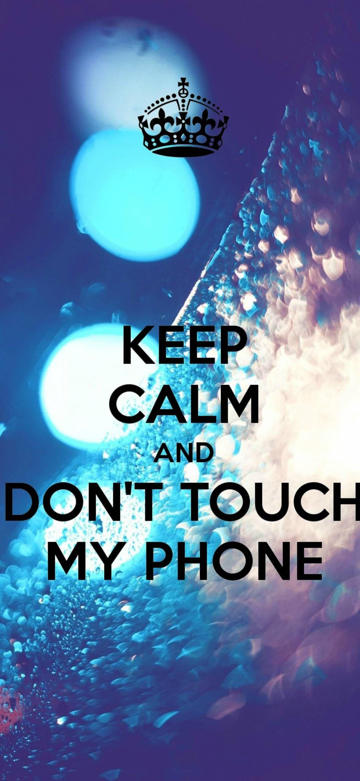 Don't Touch My Phone Blue Speckles — 1173x2542 wallpaper
