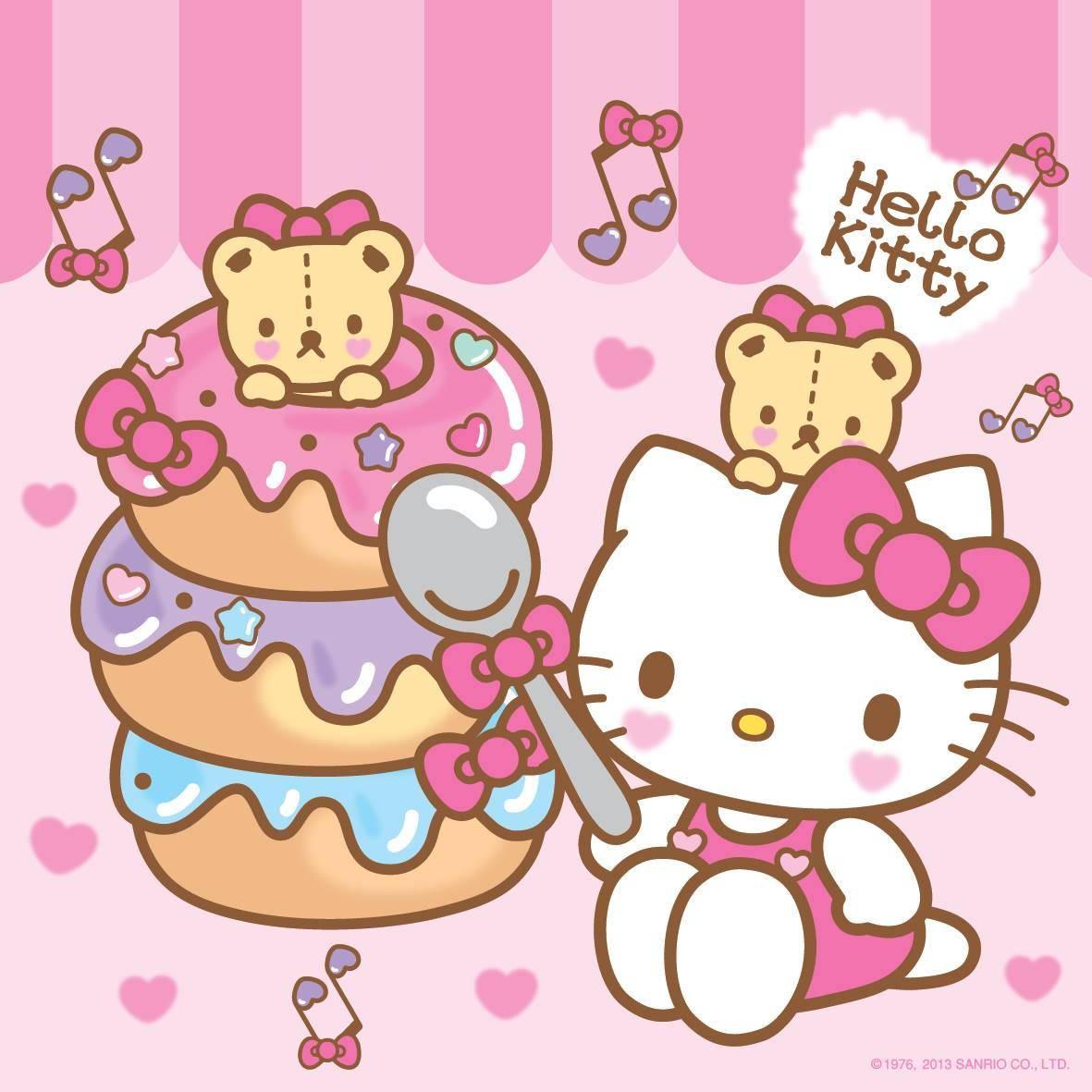 Donuts And Cartoon Hello Kitty PFP — 1181x1181 wallpaper