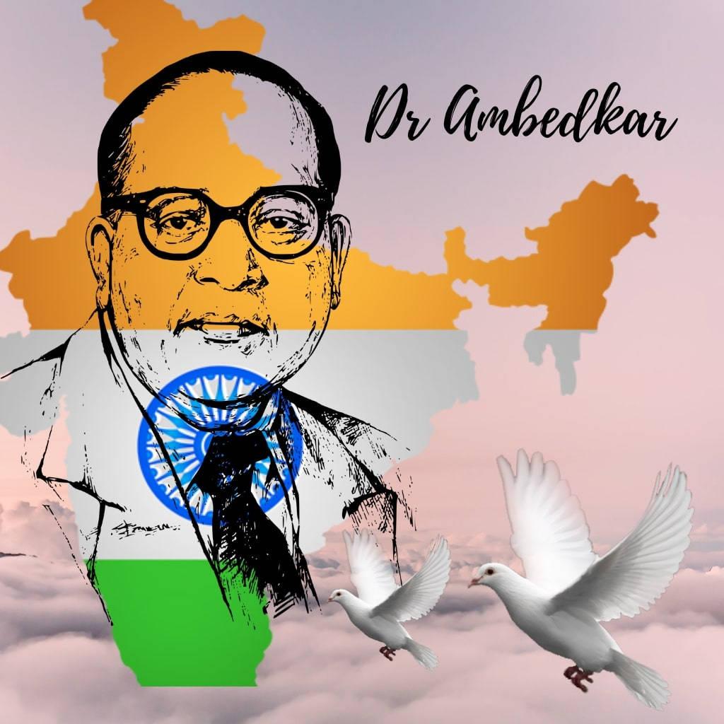 Dr Babasaheb Ambedkar With India Flag Design — 1024x1024 wallpaper