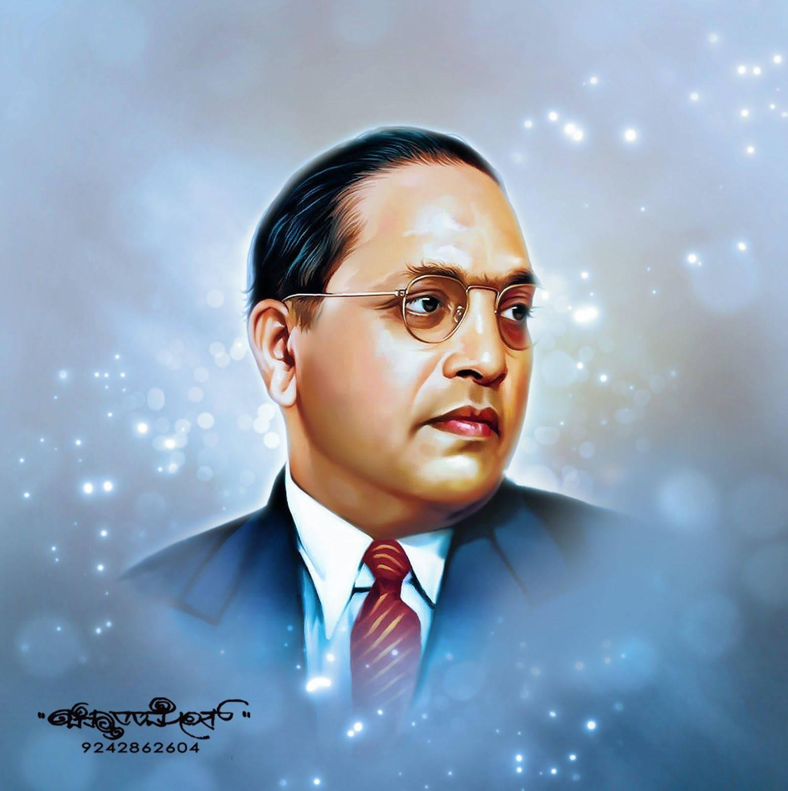 Dr Babasaheb Ambedkar With Sparkles — 1594x1600 wallpaper