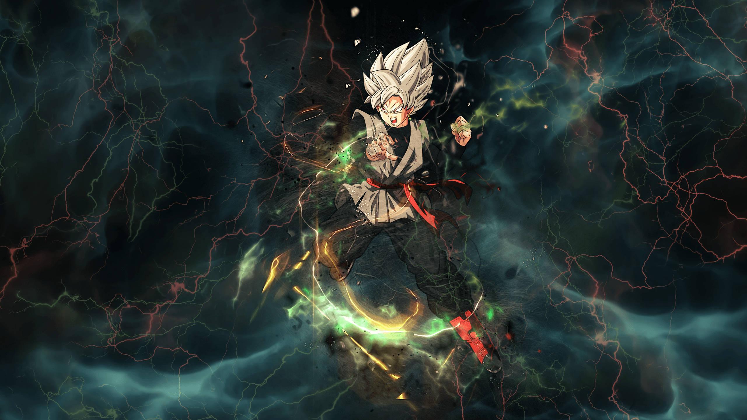 Dragon Ball Super's Goku Black Surrounded by Lightning — 2560x1440 wallpaper